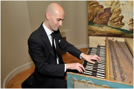 Helyard playing the 1760 Stehlin harpsichord